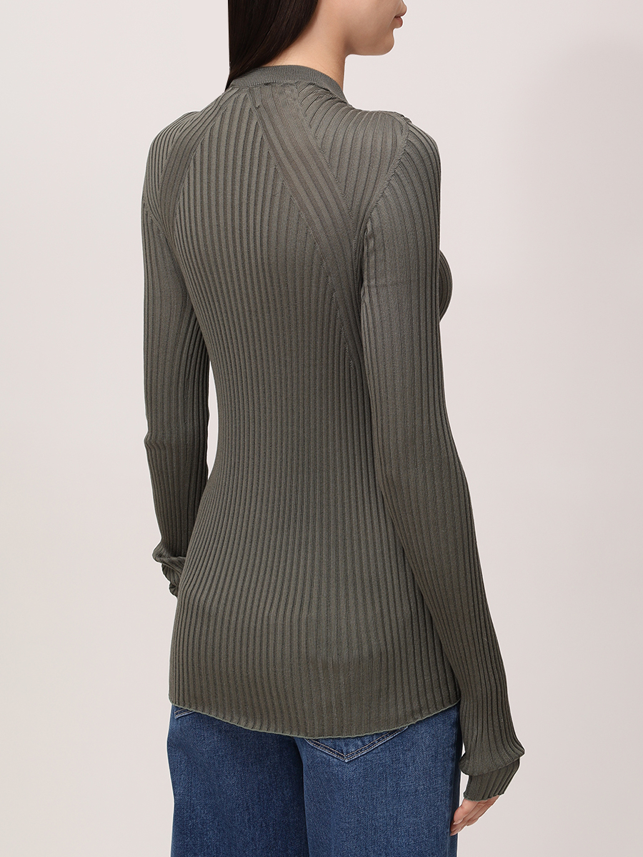 Джемпер шелковый JIL SANDER J04GP0111 J16137 312 Зеленый  Фото 3