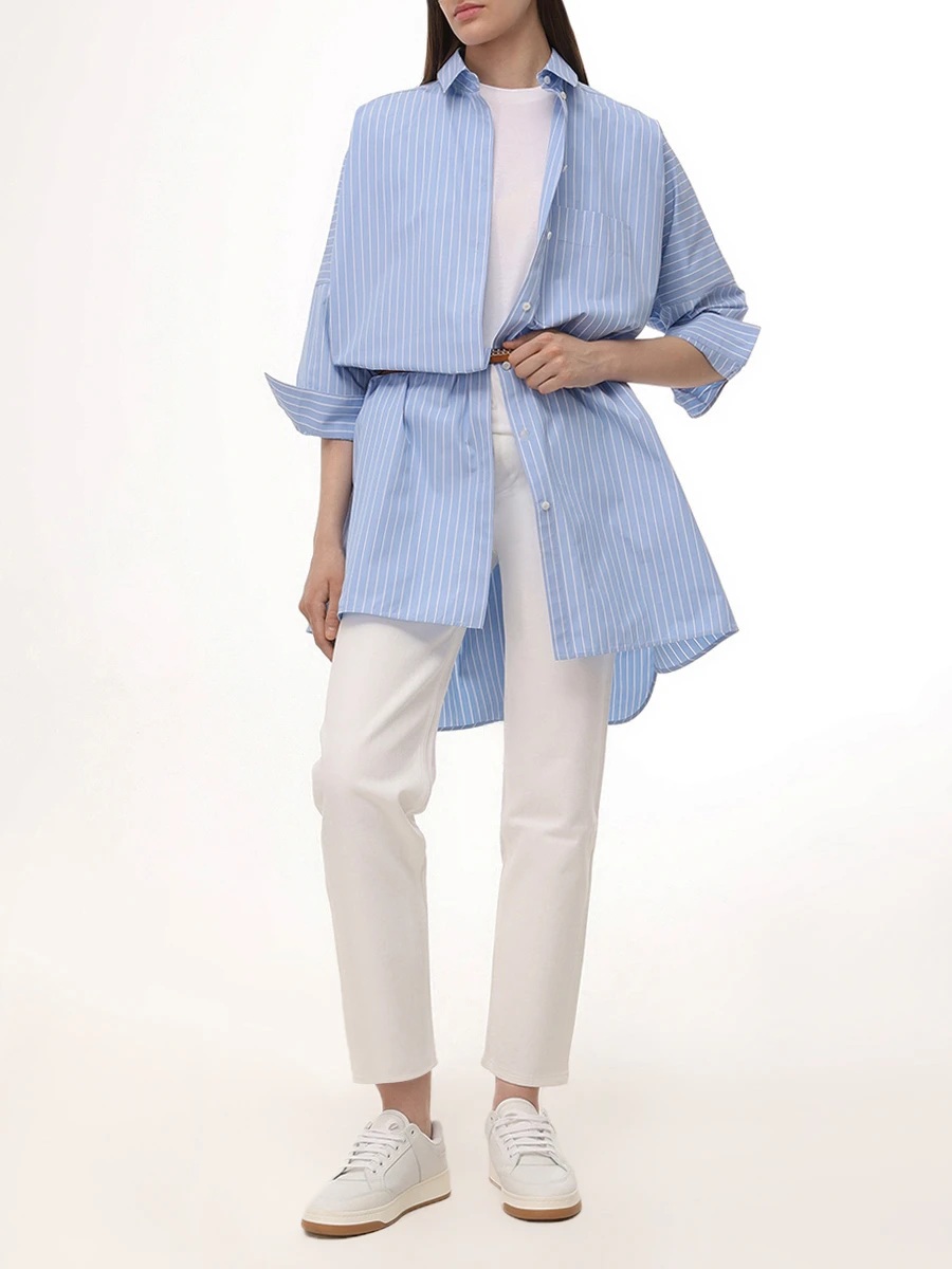 Футболка хлопковая JIL SANDER J01GC0105 J45051 100 Белый  Фото 2