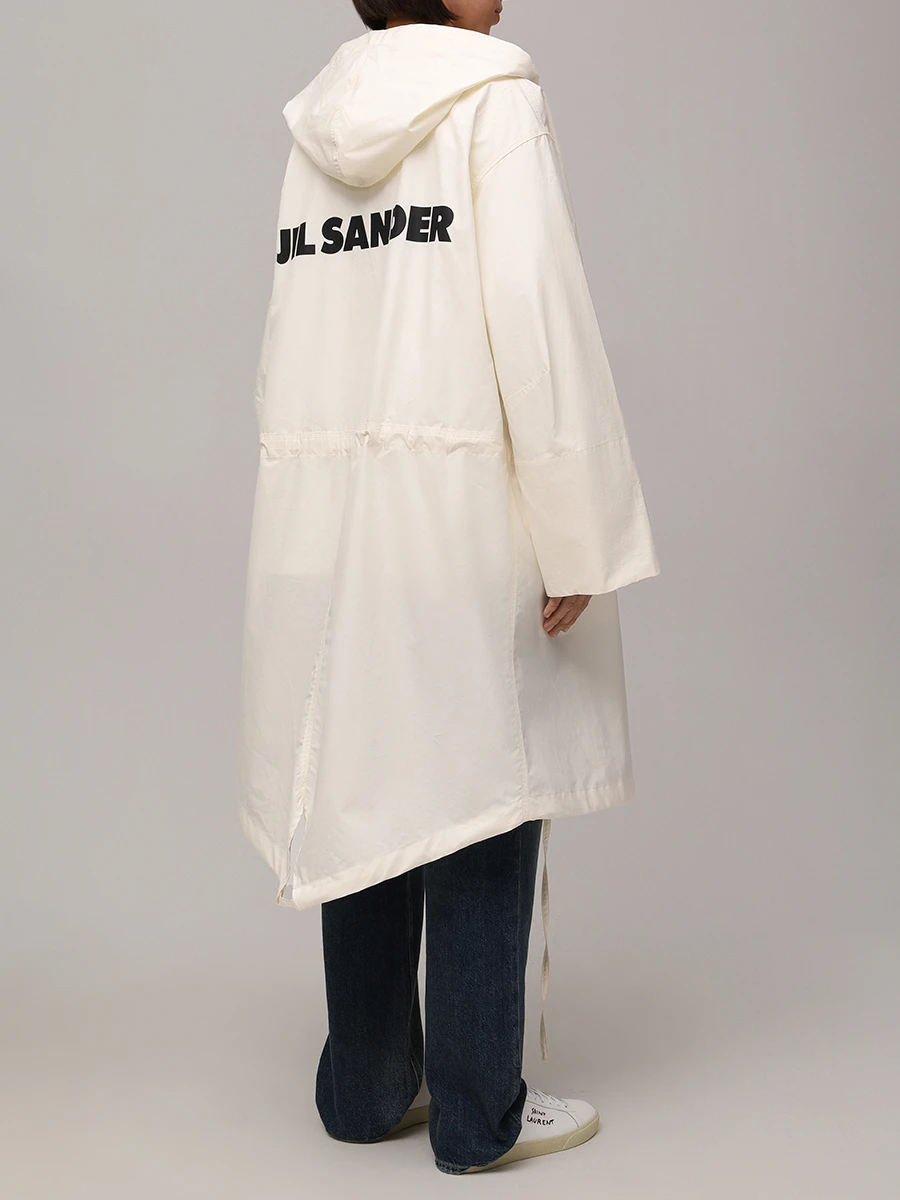 Плащ хлопковый JIL SANDER J04AH0002 J45026 103 Кремовый  Фото 3