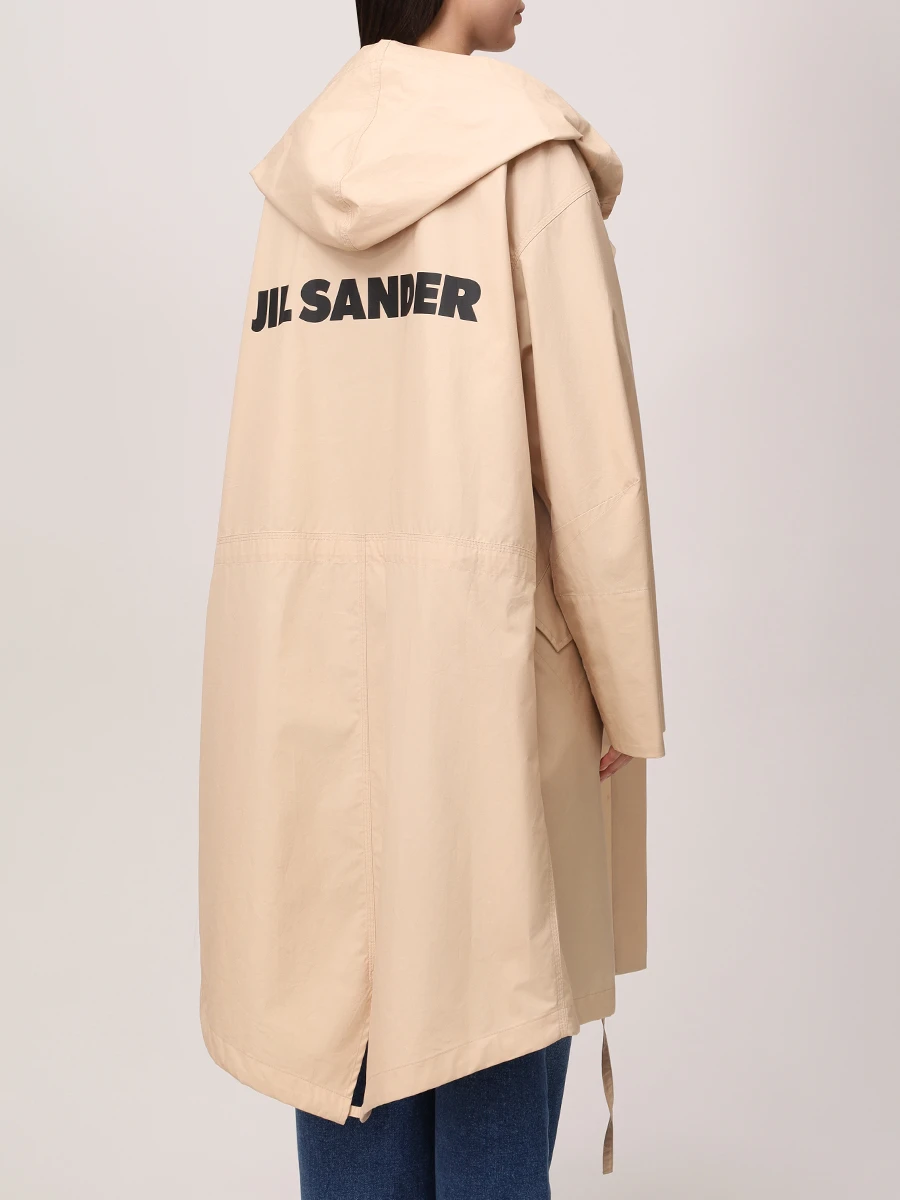 Плащ хлопковый JIL SANDER J04AH0002 J45026 236 Бежевый  Фото 4