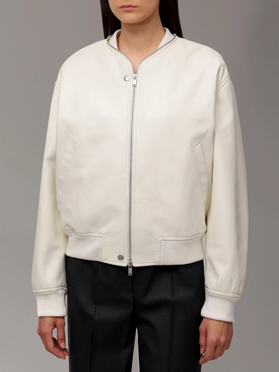 Куртка кожаная JIL SANDER J04BN0104 J07173 102 Кремовый  Фото 5