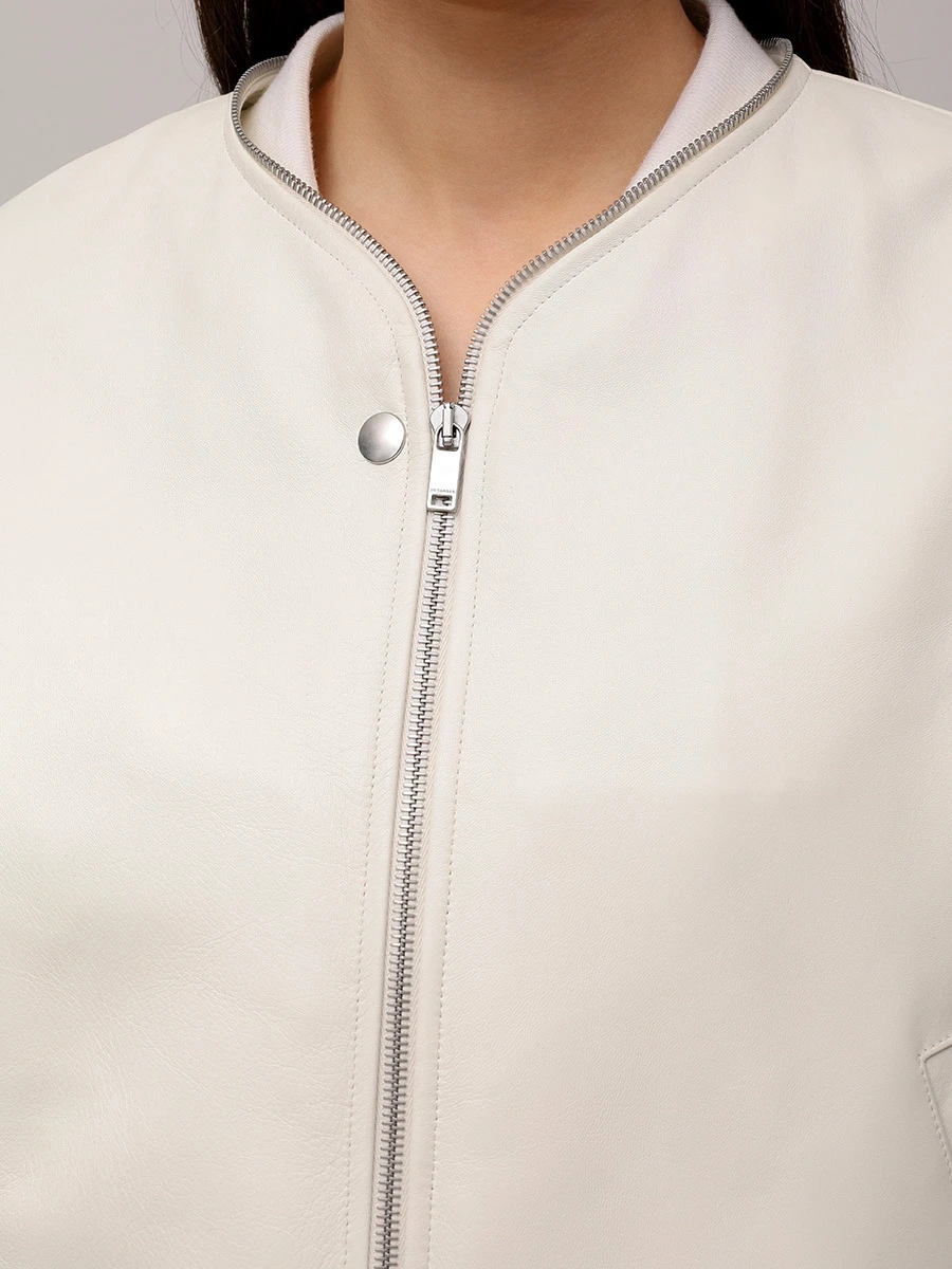 Куртка кожаная JIL SANDER J04BN0104 J07173 102 Кремовый  Фото 6