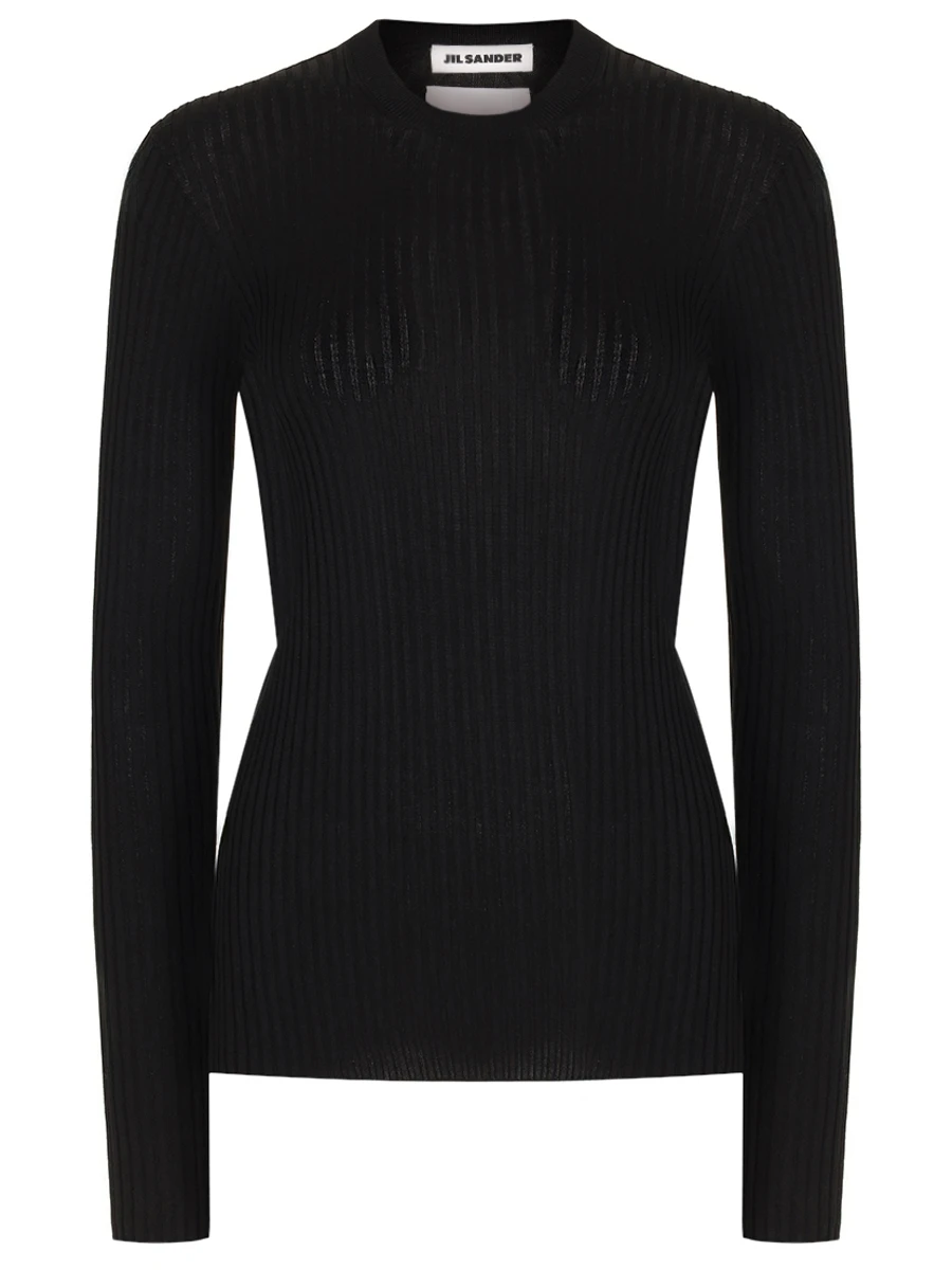 Джемпер шелковый JIL SANDER J04GP0111 J16137 001 Черный 