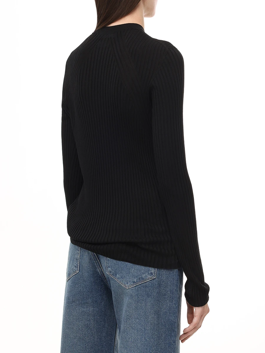 Джемпер шелковый JIL SANDER J04GP0111 J16137 001 Черный  Фото 3