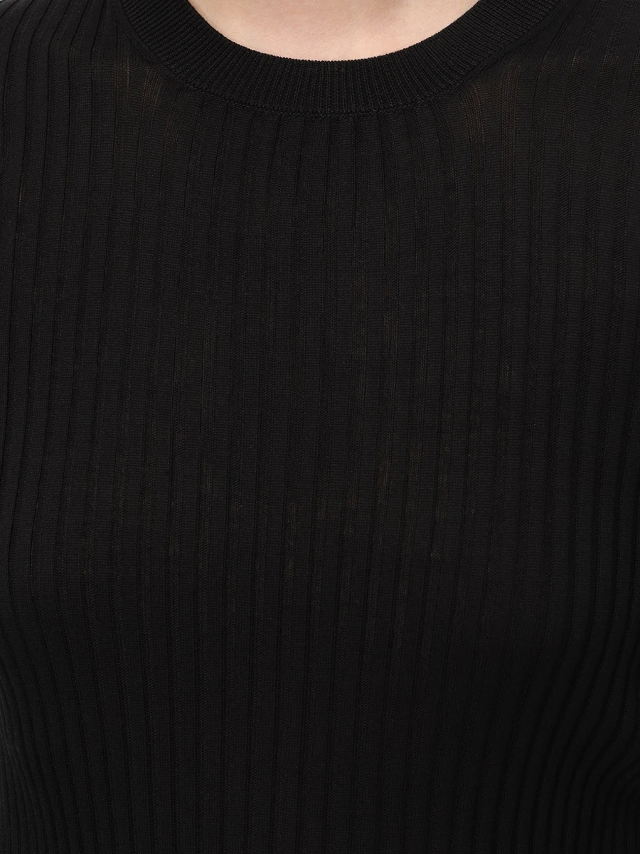 Джемпер шелковый JIL SANDER J04GP0111 J16137 001 Черный  Фото 5