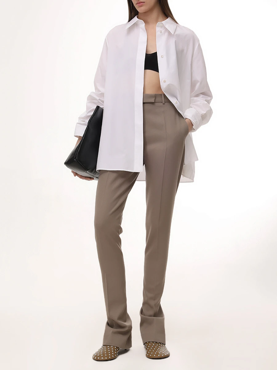 Рубашка хлопковая JIL SANDER J05DL0108 J45001 100 Белый  Фото 2