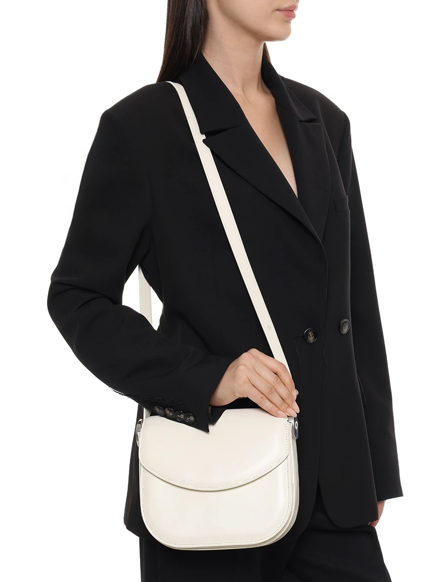 Сумка кожаная Coin JIL SANDER J07WG0055 P6570 106 Кремовый  Фото 3