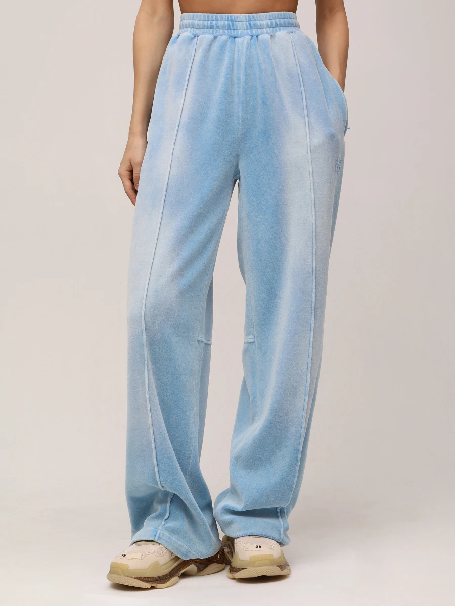 Брюки велюровые ALEXANDER WANG 4CC1254408 458A Голубой  Фото 4