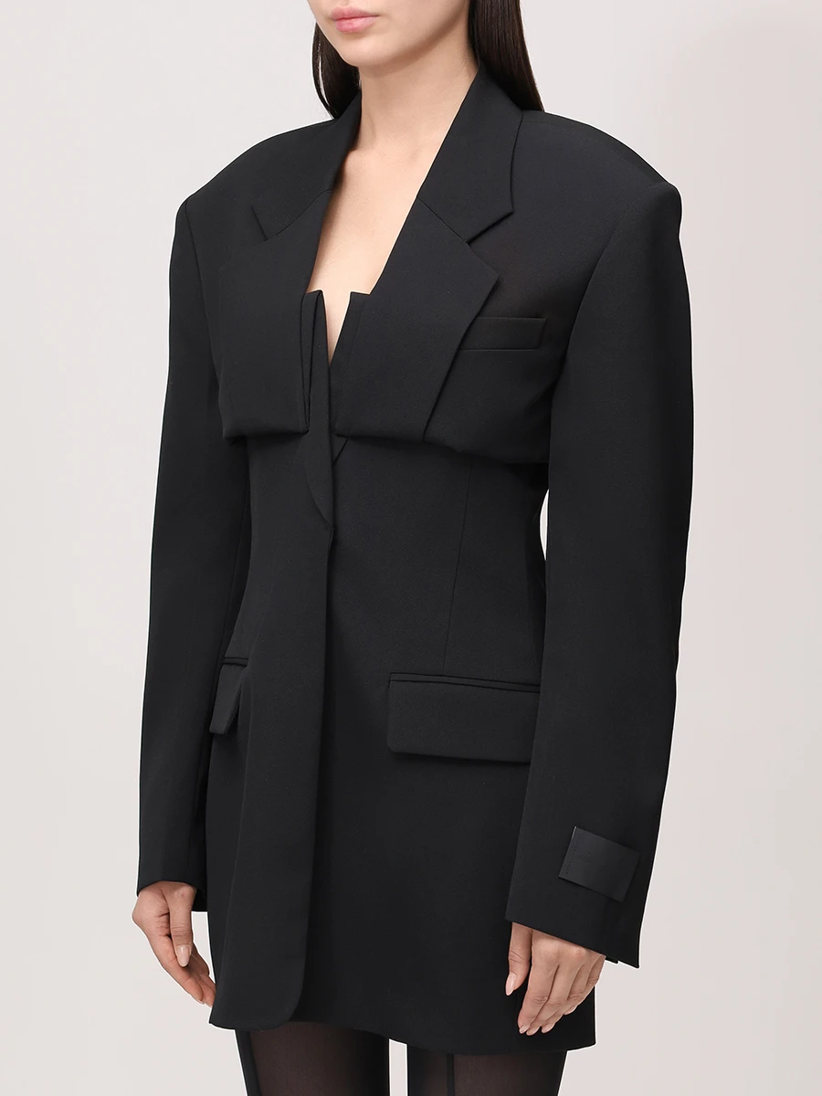Платье шерстяное ALEXANDER WANG 1WC1256730 001 Черный  Фото 4