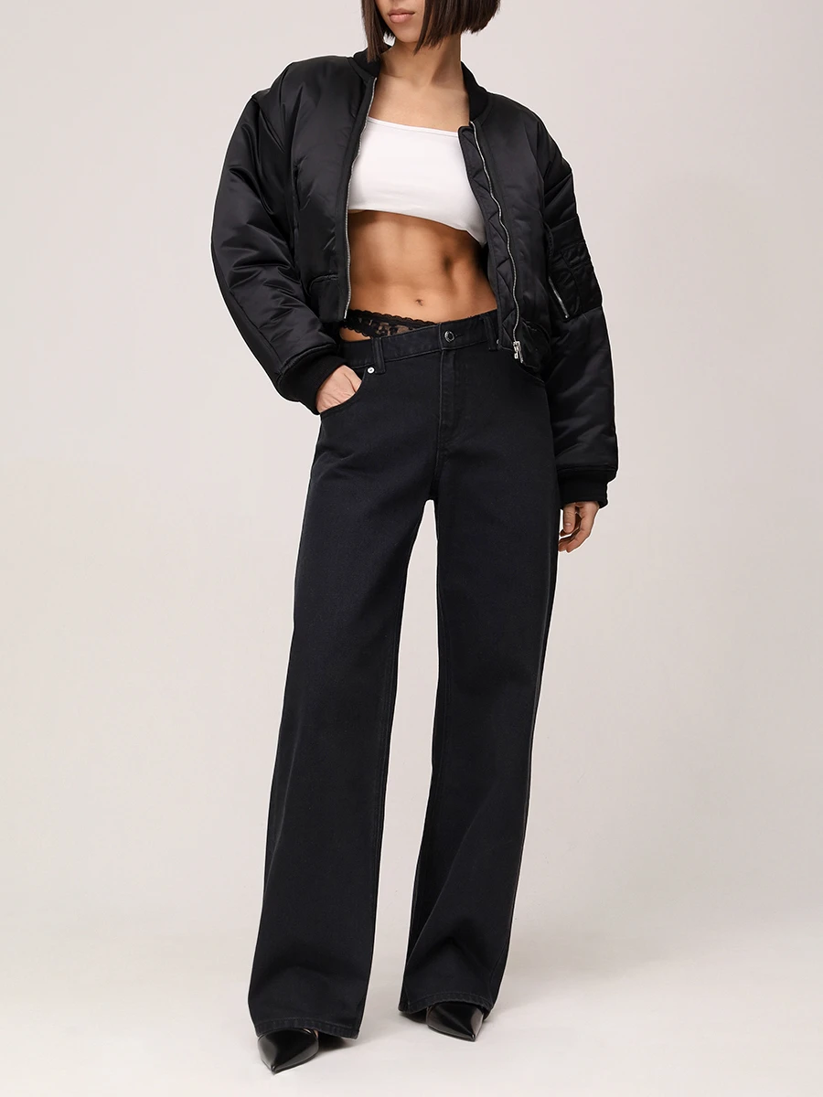 Бомбер утепленный ALEXANDER WANG 1WC1253278 001 Черный  Фото 2