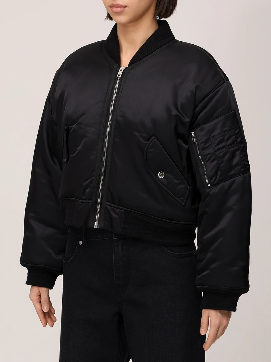 Бомбер утепленный ALEXANDER WANG 1WC1253278 001 Черный  Фото 4