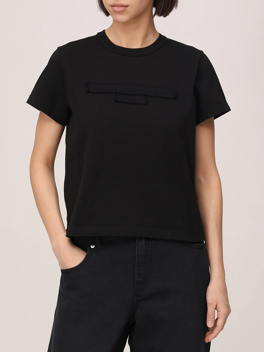 Футболка хлопковая ALEXANDER WANG 1CC1251991 001 Черный  Фото 4