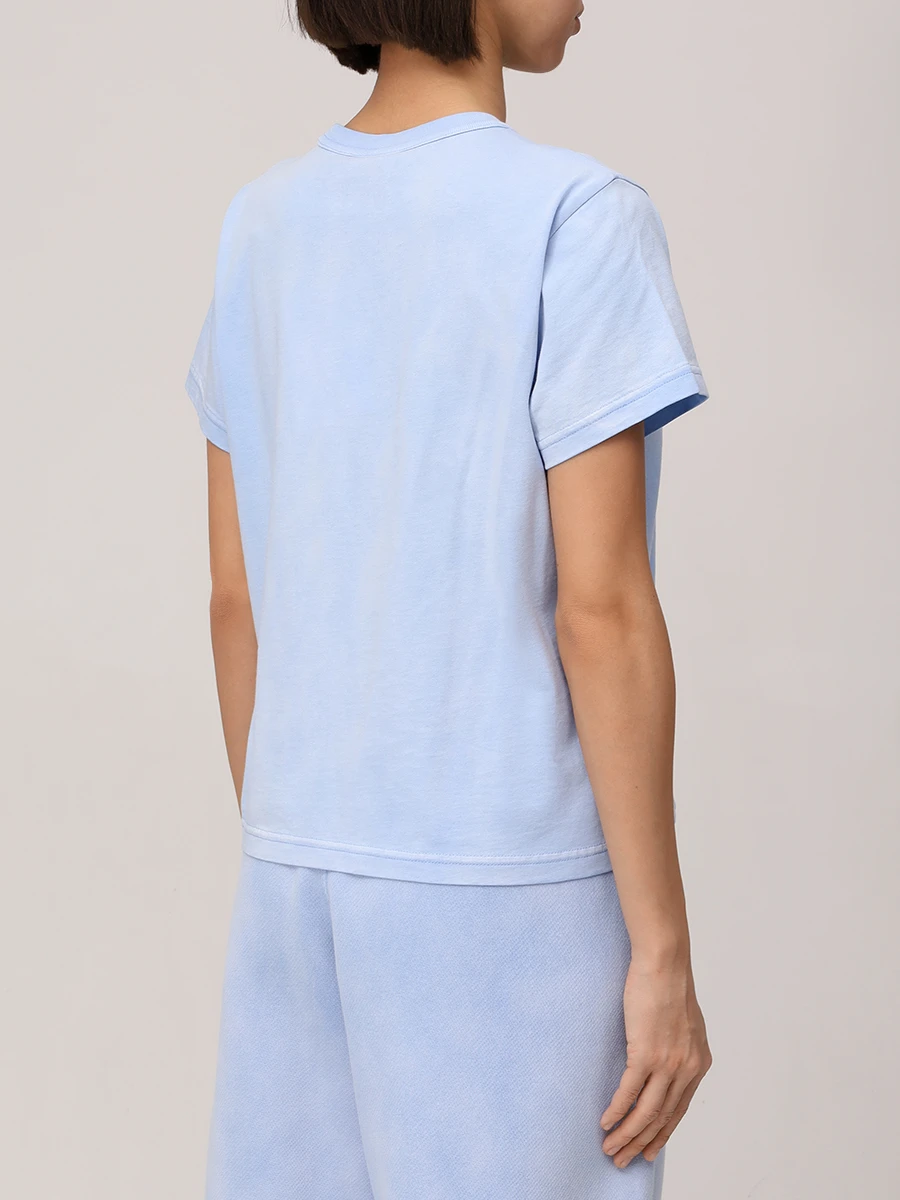 Футболка хлопковая ALEXANDER WANG 4CC3241521 450B Голубой  Фото 3