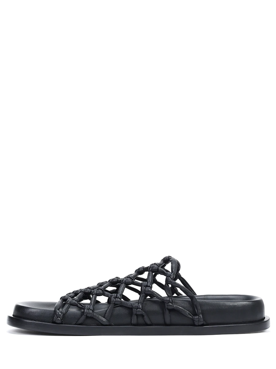 Шлепанцы кожаные JIL SANDER J15WX0008 P5810 001 Черный  Фото 3