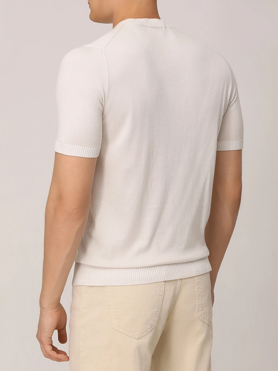 Футболка хлопковая MALO UXA183 F3L27 E3210 Бежевый  Фото 3