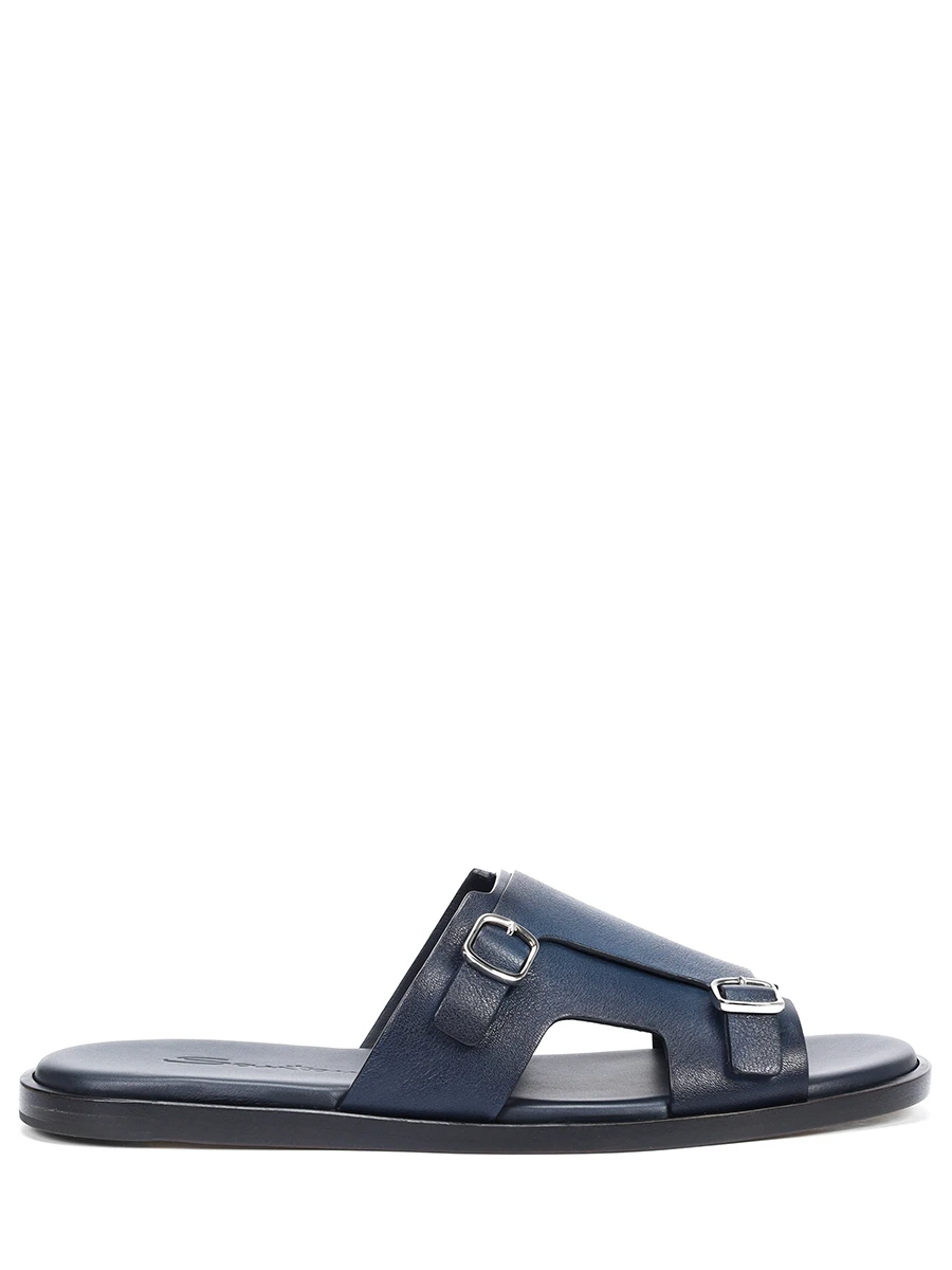 Шлепанцы кожаные SANTONI MCEG16723HC6MGTQU59 Синий 