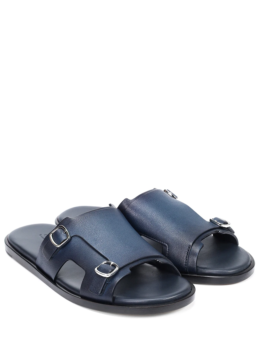 Шлепанцы кожаные SANTONI MCEG16723HC6MGTQU59 Синий  Фото 2