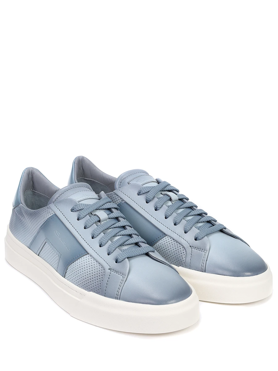 Кеды кожаные SANTONI MBGG22068PNNTFGOZ23 Голубой  Фото 2