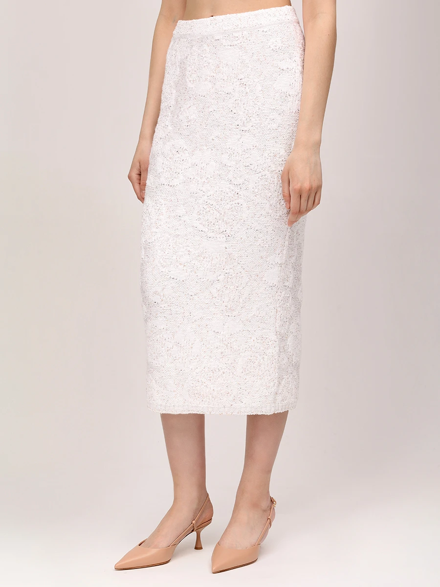 Юбка с пайетками AND THE BRAND S25-SK039-0704-100 Белый  Фото 4