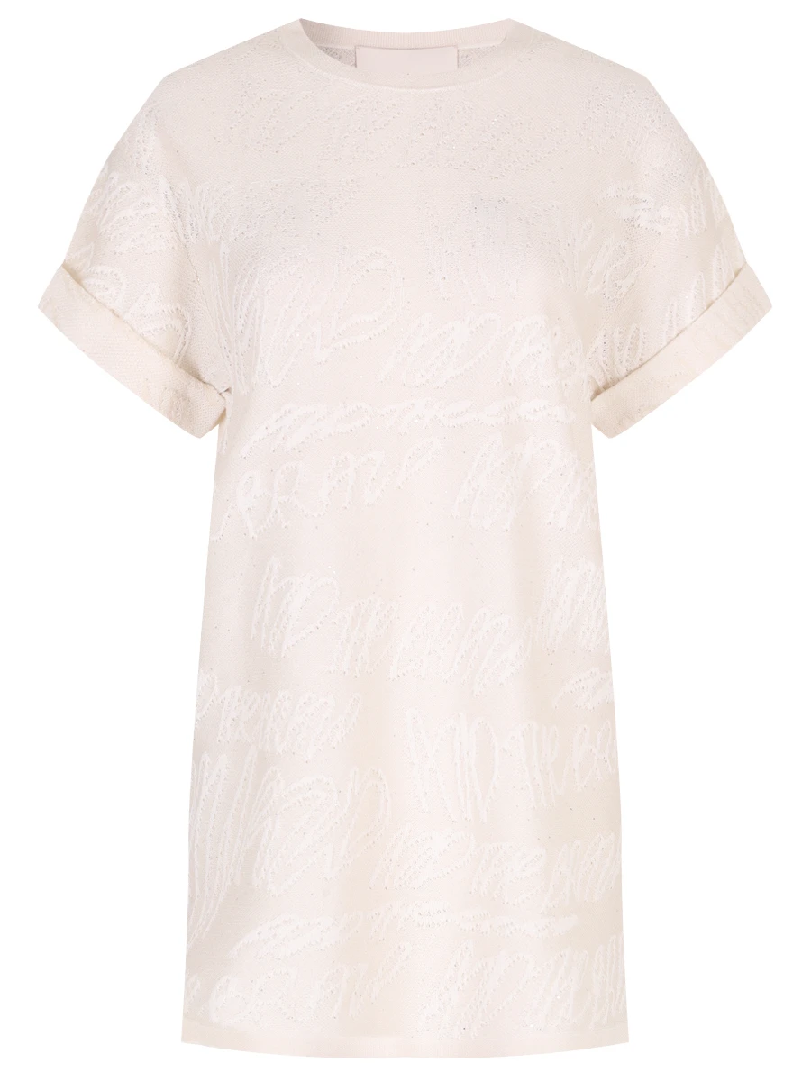 Футболка из хлопка и вискозы AND THE BRAND S25-TS014-1204-101 Молочный Кремовый 