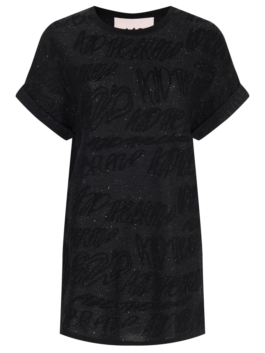

Футболка из хлопка и вискозы, Черный, S25-TS014-1204-900