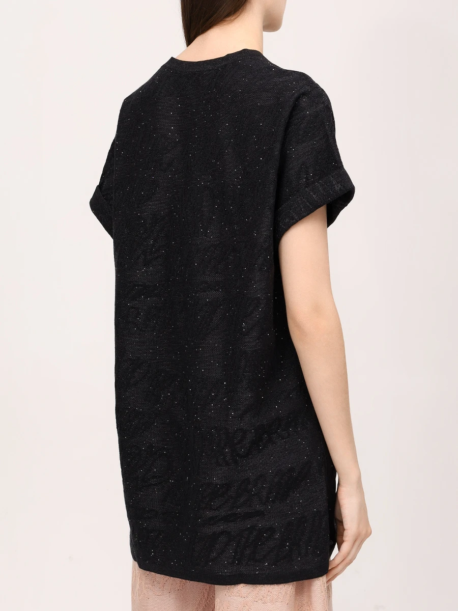 Футболка из хлопка и вискозы AND THE BRAND S25-TS014-1204-900 Черный  Фото 3