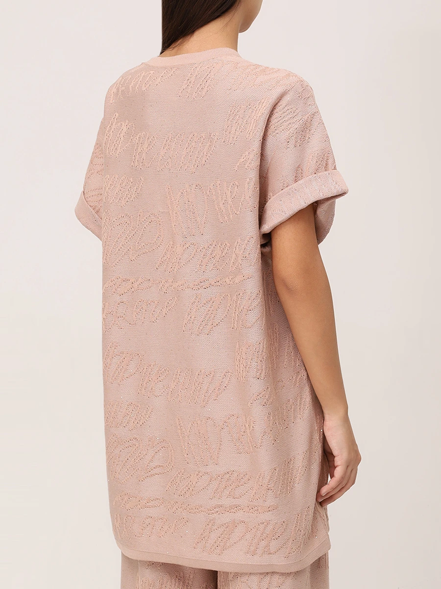 Футболка из хлопка и вискозы AND THE BRAND S25-TS014-1204-301 Коричневый  Фото 3