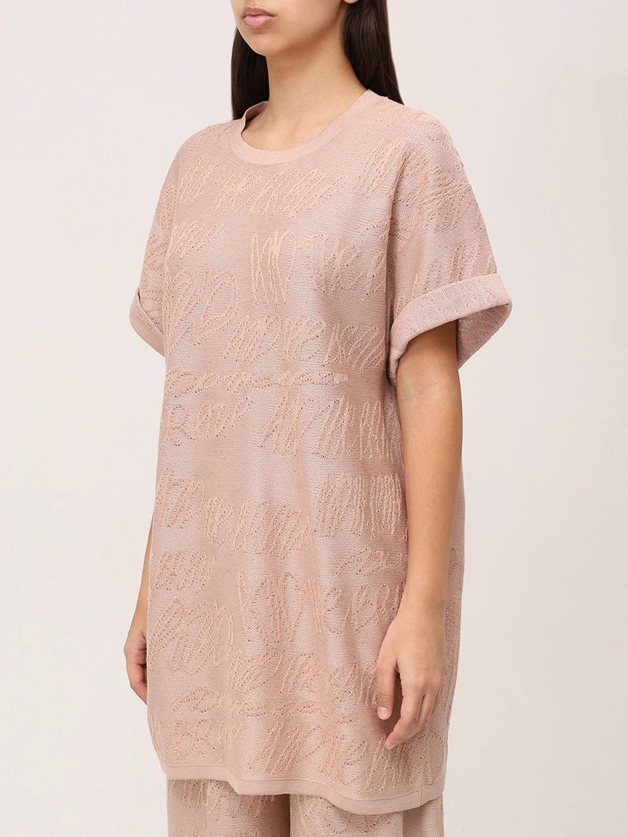 Футболка из хлопка и вискозы AND THE BRAND S25-TS014-1204-301 Коричневый  Фото 4