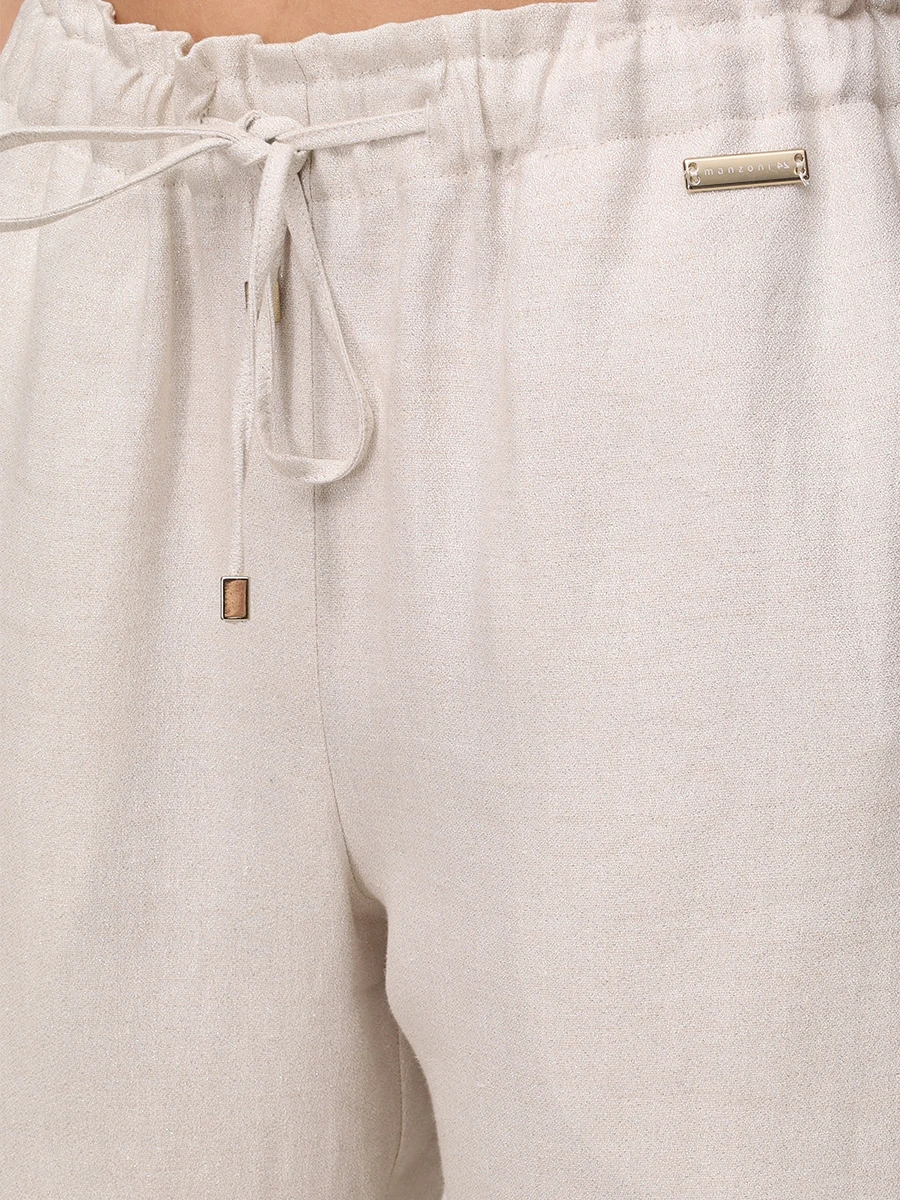 Брюки льняные MANZONI 24 25PM447-TWIL Кремовый  Фото 5