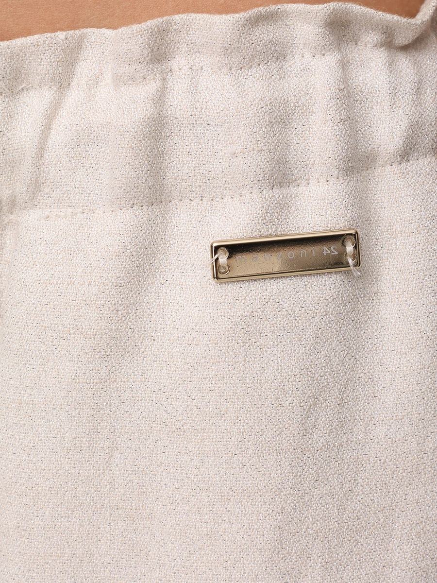 Брюки льняные MANZONI 24 25PM447-TWIL Кремовый  Фото 6