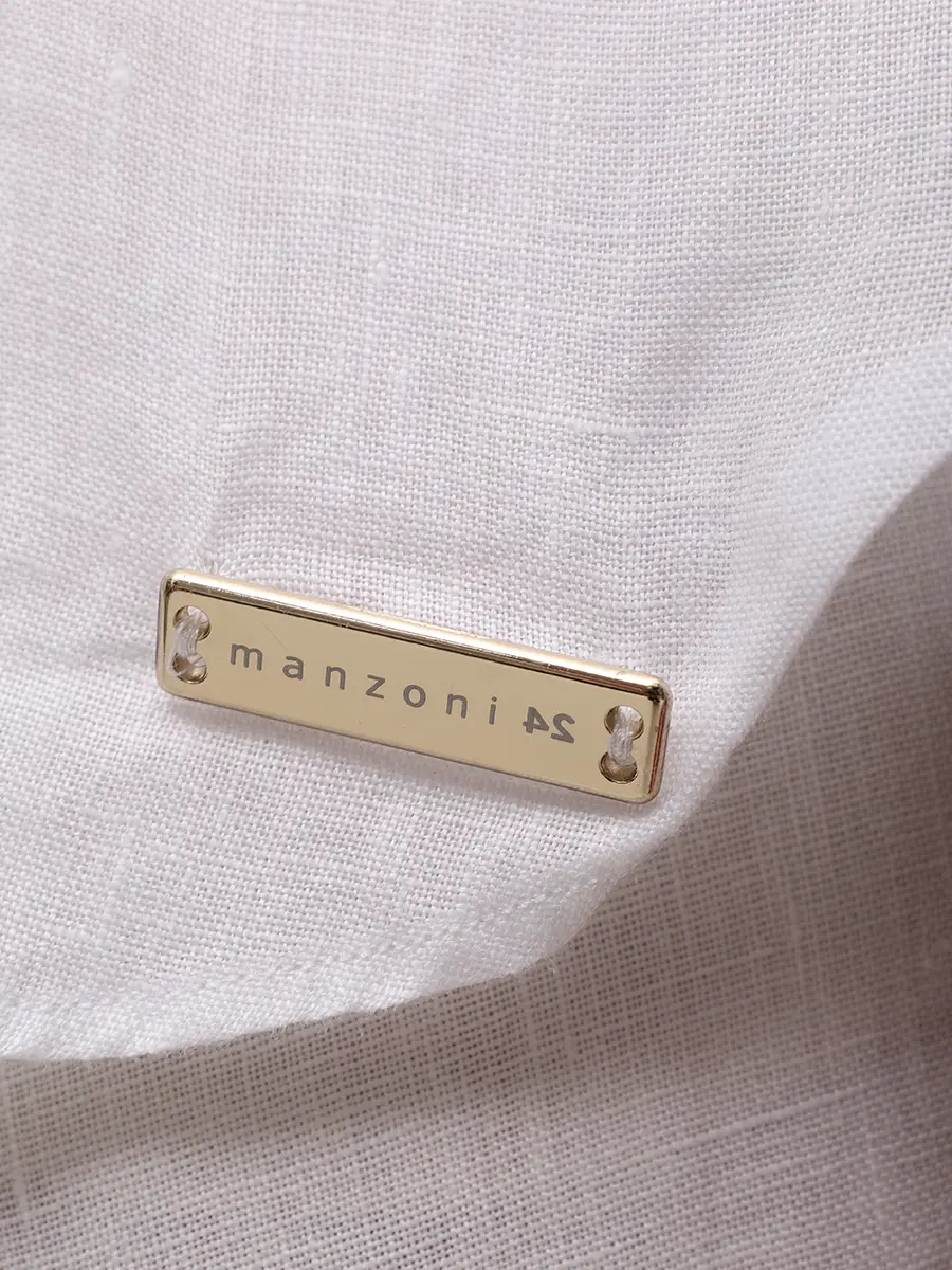 Рубашка льняная MANZONI 24 25PM655-LINF б Белый  Фото 6