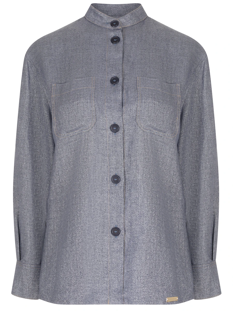 Рубашка льняная MANZONI 24 25PM646-TWIL б Синий 