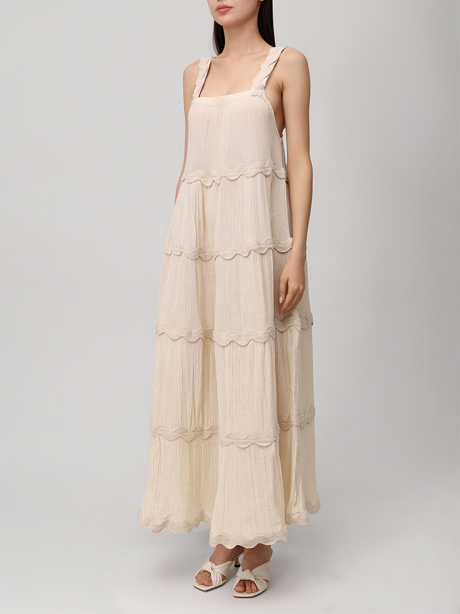 

Сарафан хлопковый, Бежевый, 202516