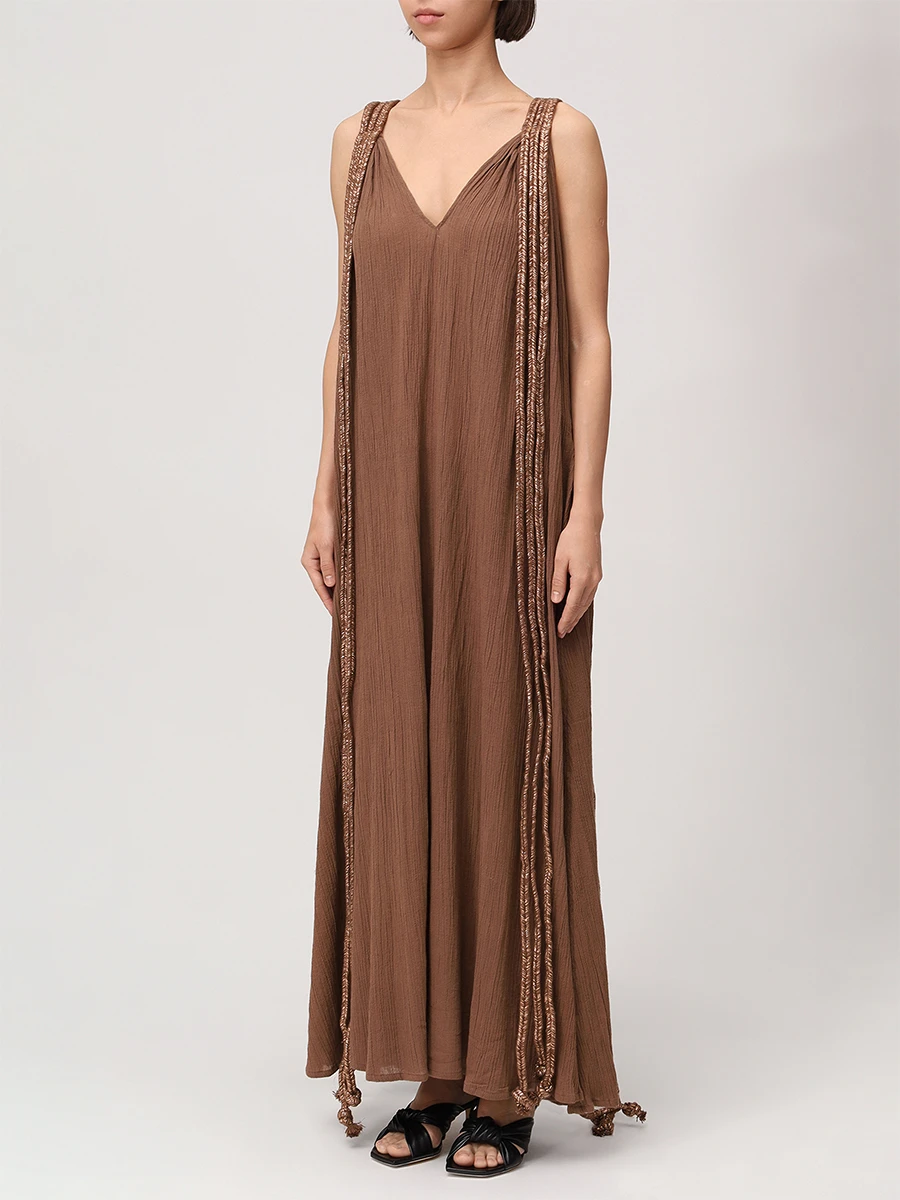 

Платье хлопковое, Коричневый, 202522