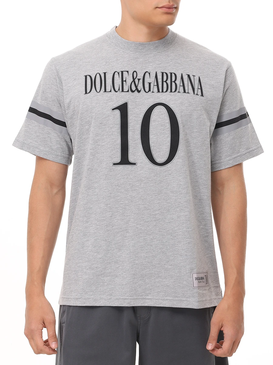 Футболка с логотипом DOLCE & GABBANA G8SH7T G7O2O S8290 Серый  Фото 4