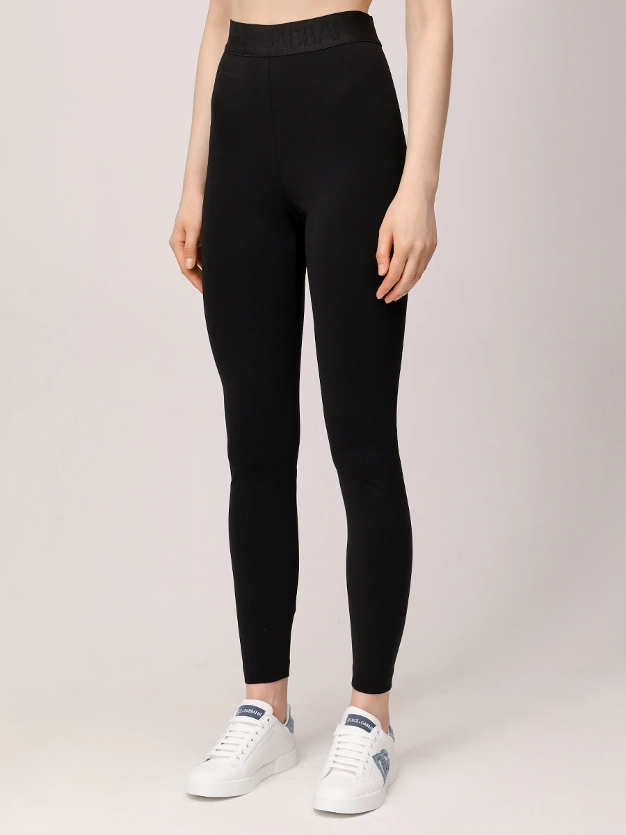 Леггинсы из вискозы DOLCE & GABBANA FTB5TT GDCPI N0000 Черный  Фото 4