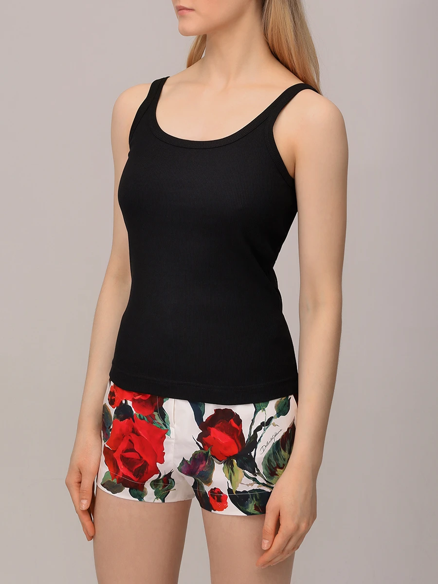 Топ хлопковый DOLCE & GABBANA F8U09T FU7AV N0000 Черный  Фото 4