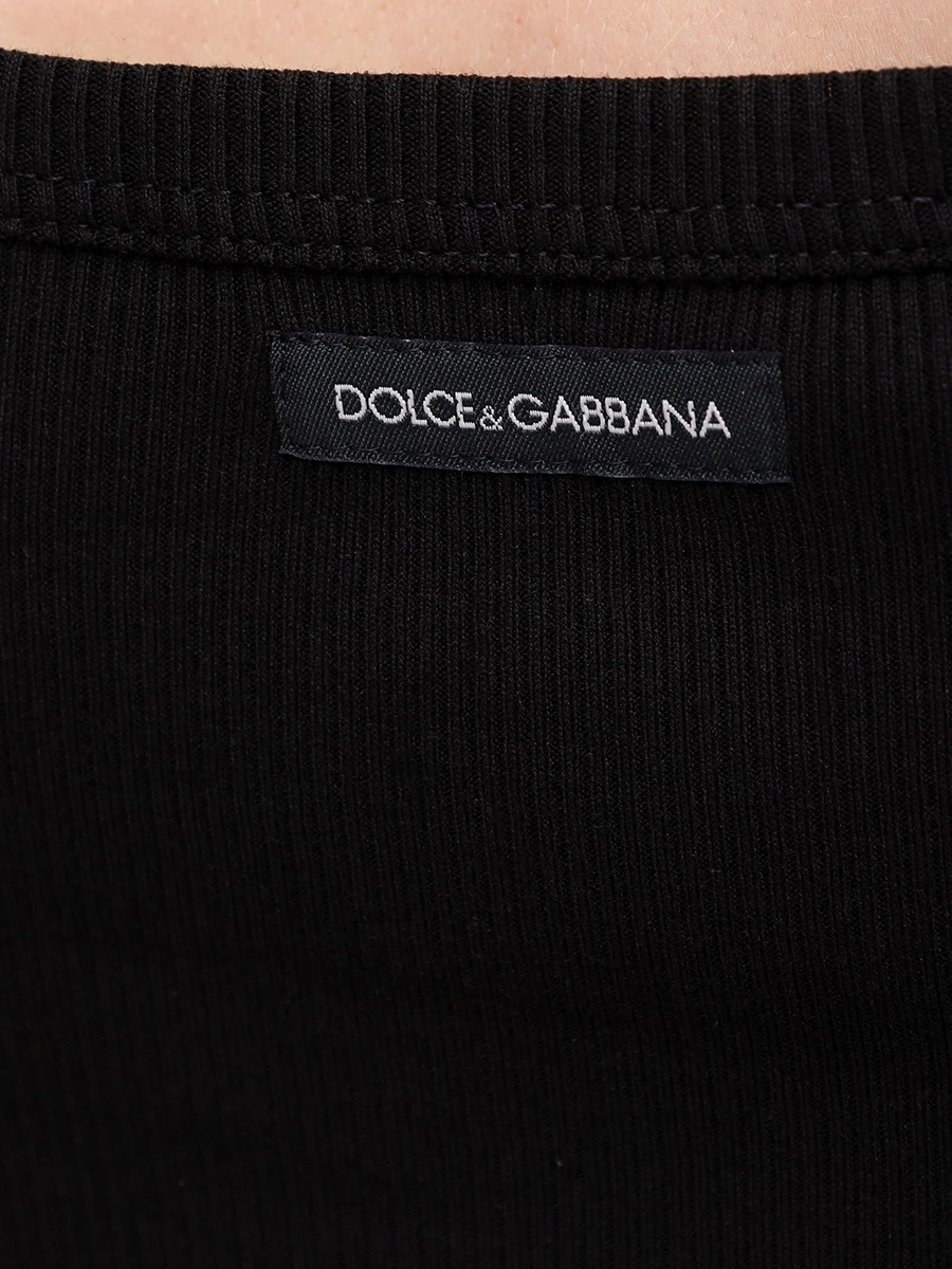 Топ хлопковый DOLCE & GABBANA F8U09T FU7AV N0000 Черный  Фото 6