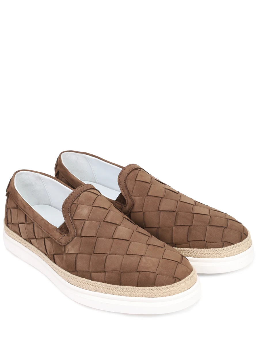 Слипоны из нубука BLU BARRETT PIAN-13462.4 Коричневый  Фото 2