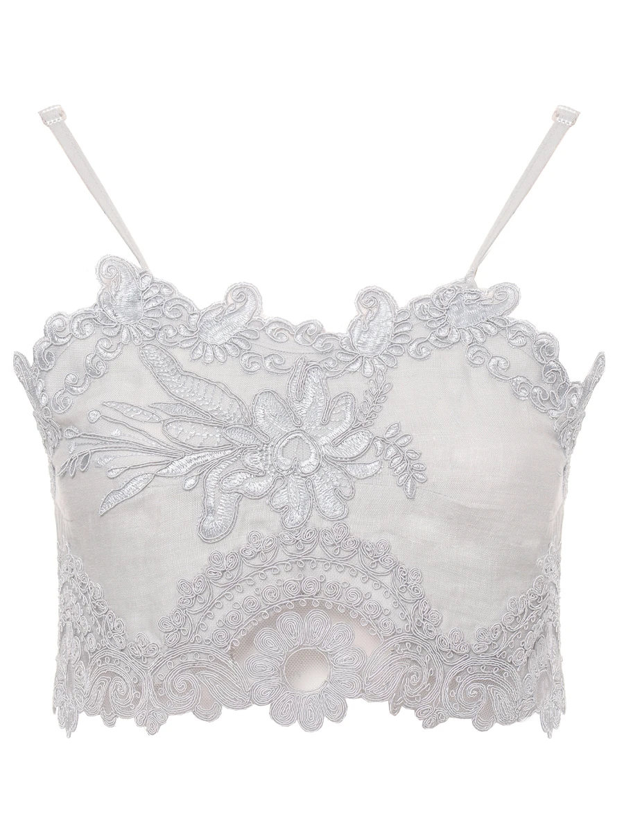 Кроп-топ с кружевом MAURIZIO W08100679 Серый 