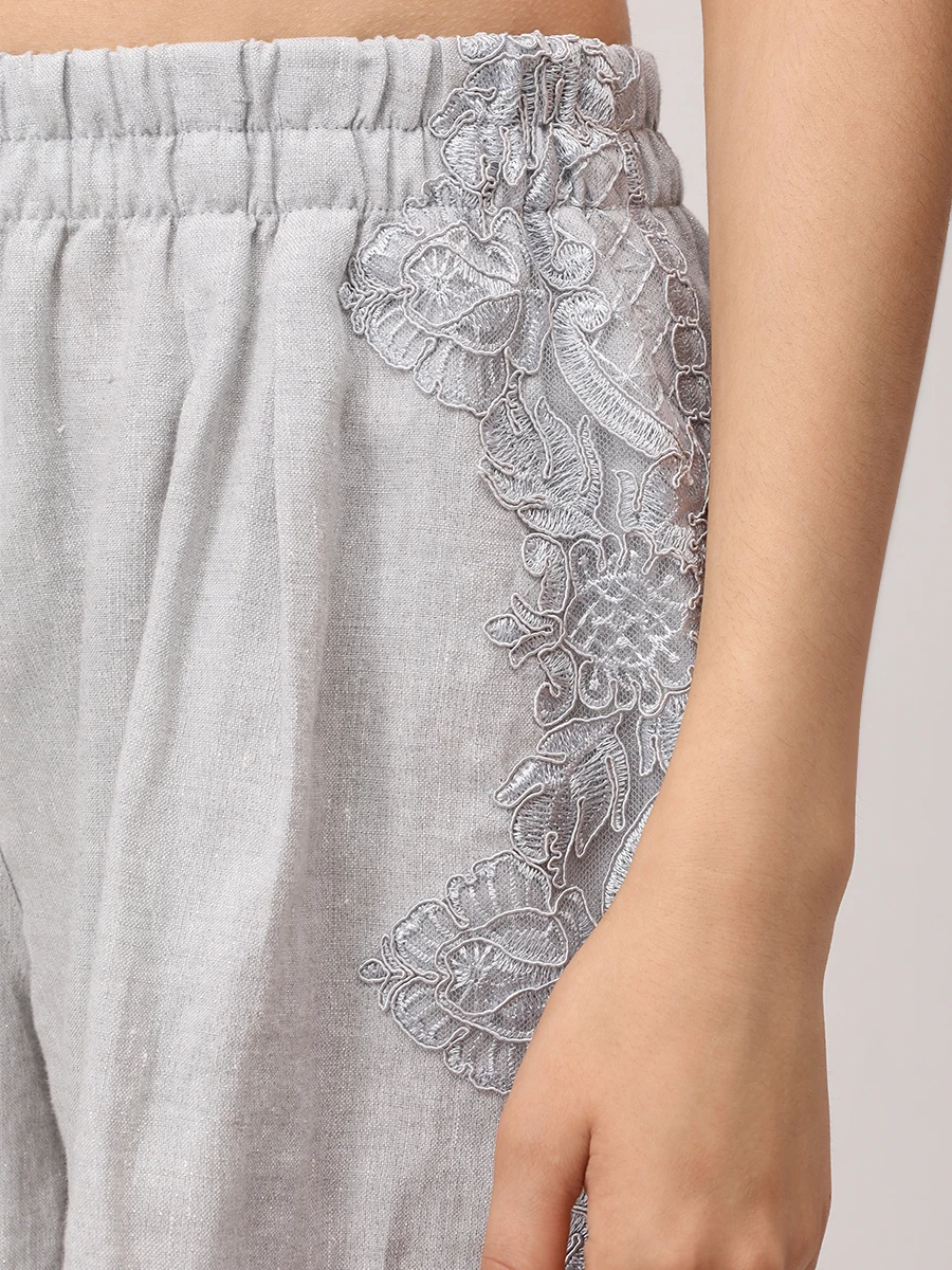 Шорты льняные MAURIZIO W01110179 Серый  Фото 6