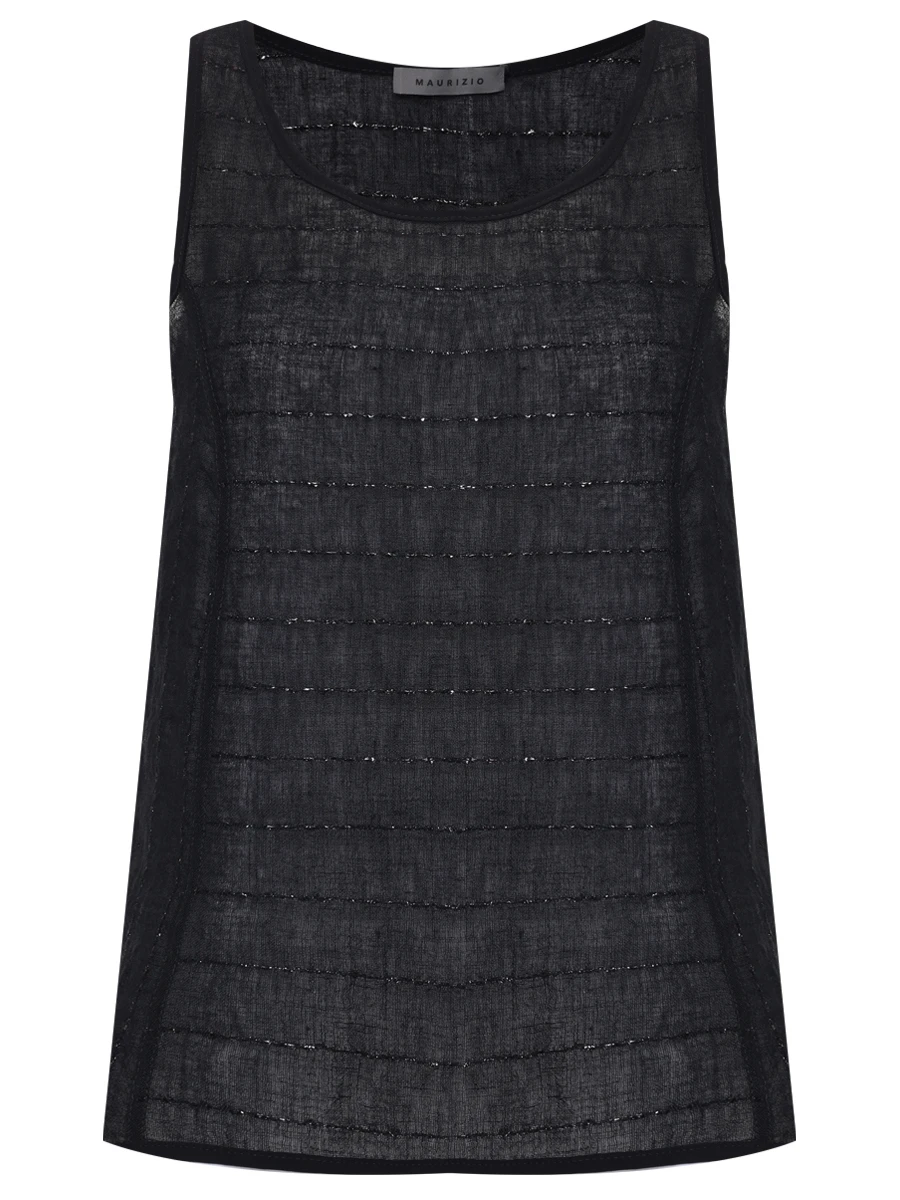 Топ льняной MAURIZIO W14081479 Черный  Фото 2