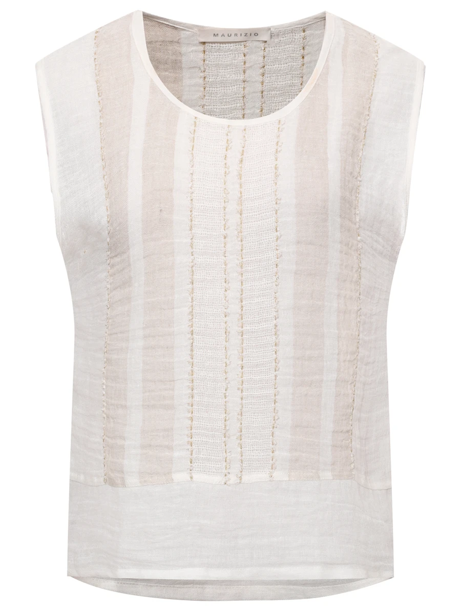 Топ льняной MAURIZIO W14102979 Полоска  Фото 2