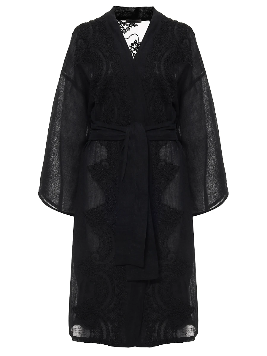

Кимоно льняное, Черный, W07172179