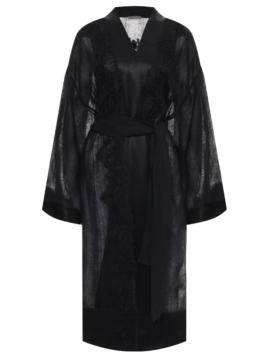 Кардиган льняной MAURIZIO W07041979 Черный 