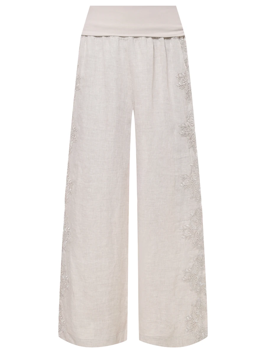 Брюки льняные MAURIZIO W01211079 Бежевый 