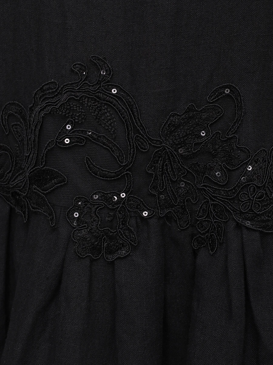 Платье льняное MAURIZIO W06281079 Черный  Фото 6