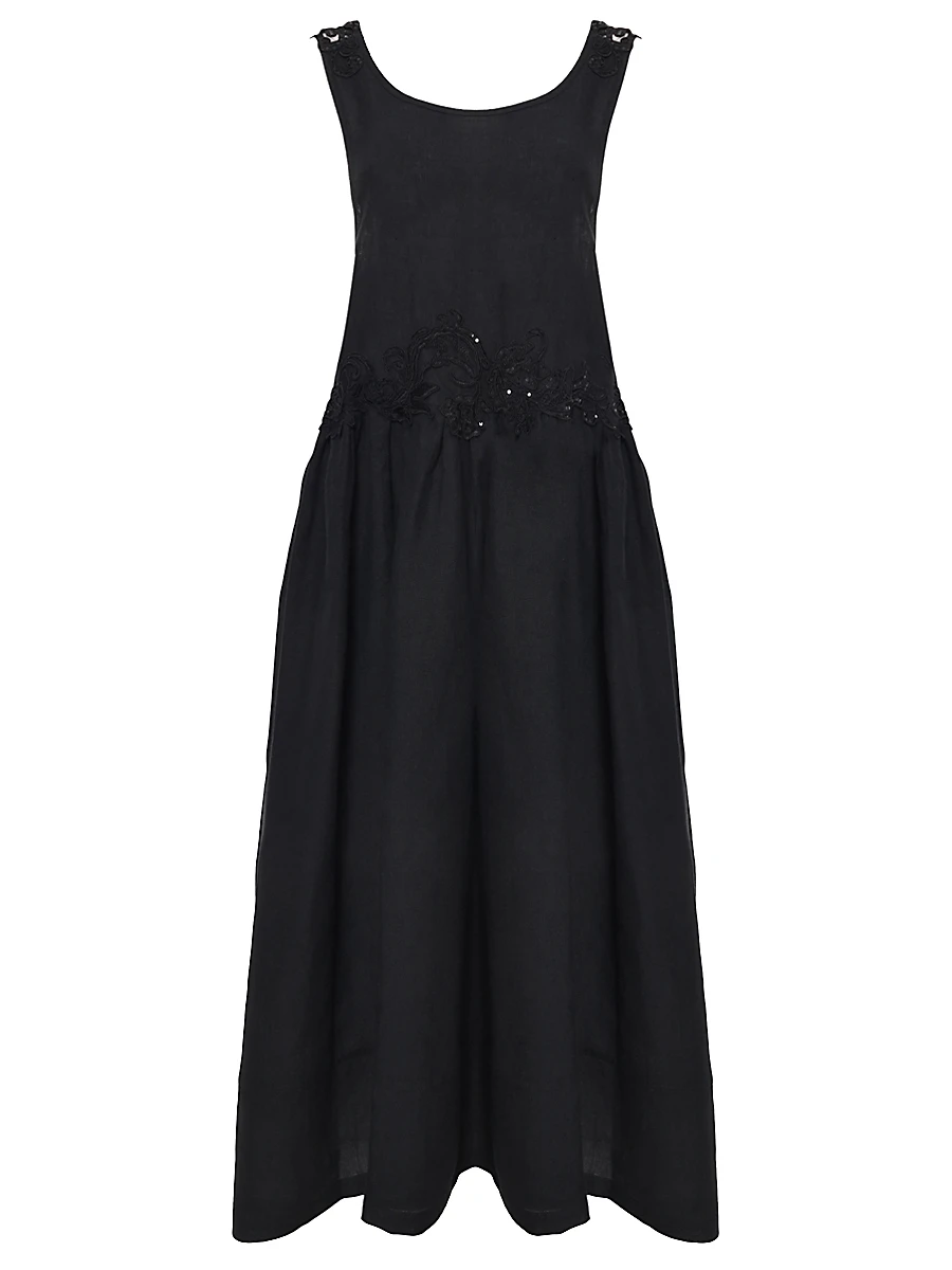 Платье льняное MAURIZIO W06281079 Черный  Фото 2