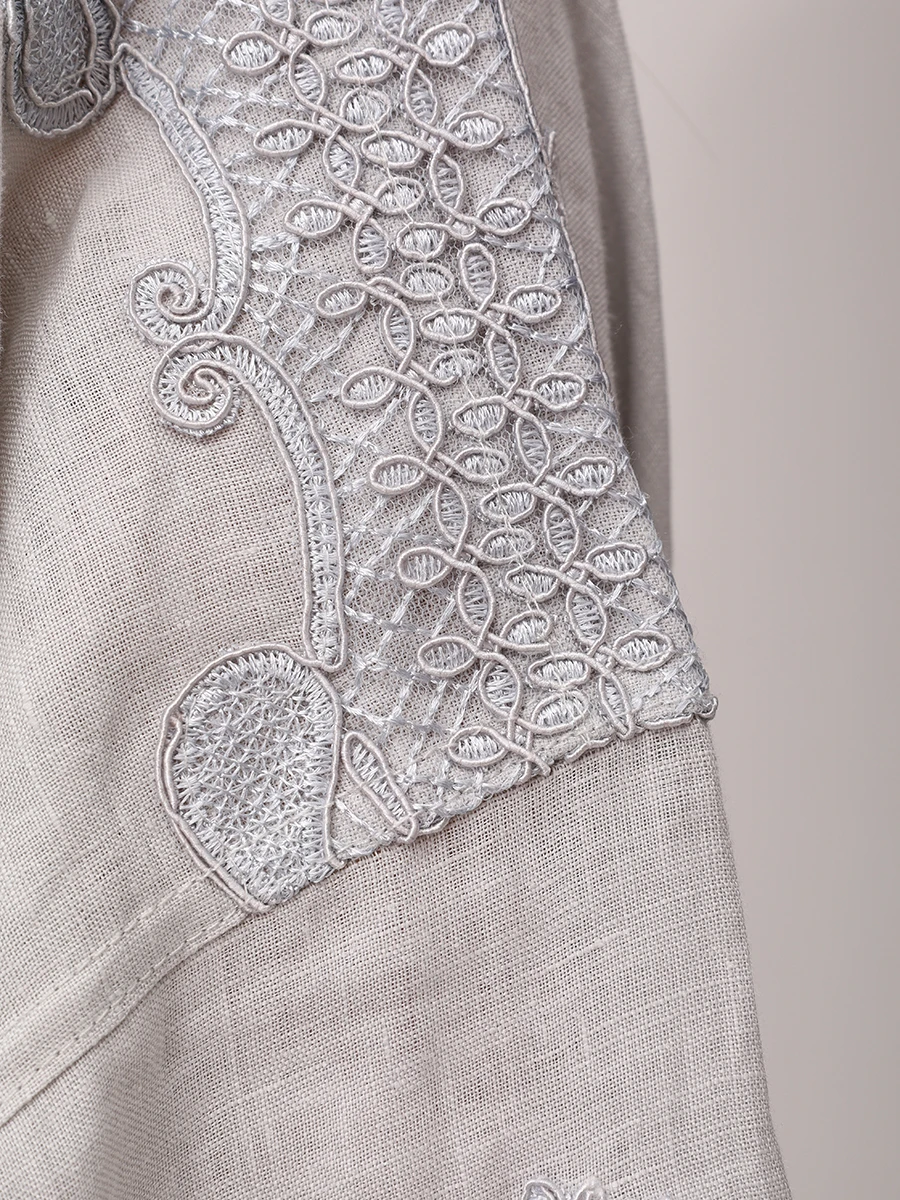 Кардиган льняной MAURIZIO W07010679 Серый  Фото 6