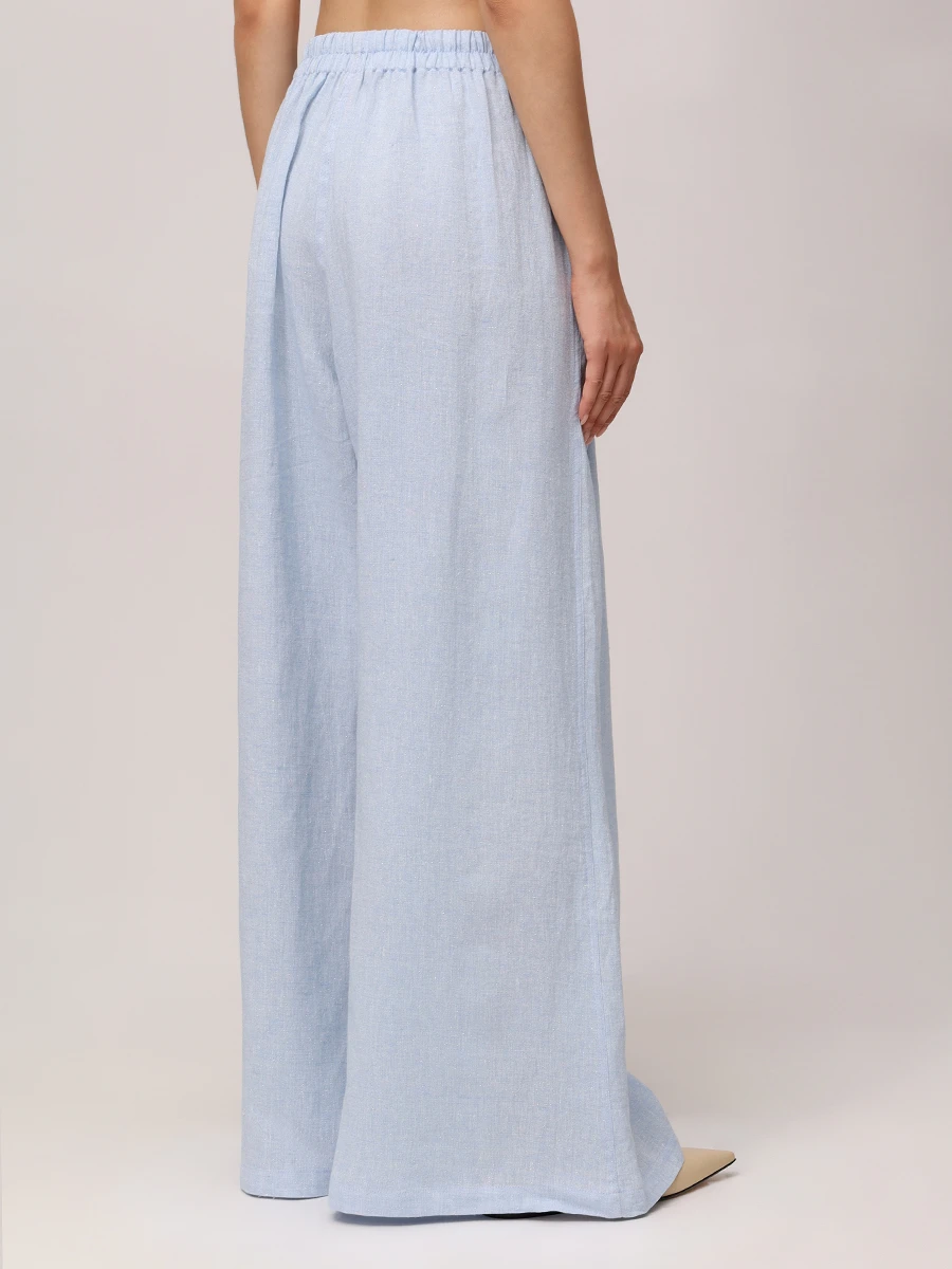 Брюки льняные MAURIZIO W01130179 Голубой  Фото 3